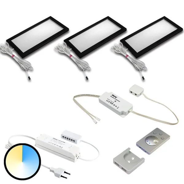 Hera Lámpara bajo mueble Dynamic LED Sky set 3 ud negro