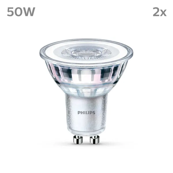Philips bombilla LED GU10 4,6W 390lm 840 claro 36° 2pcs