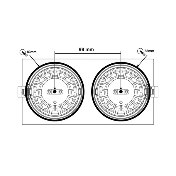 The Light Group SLC DL04 Square X2 empotrada LED 2700K blanco