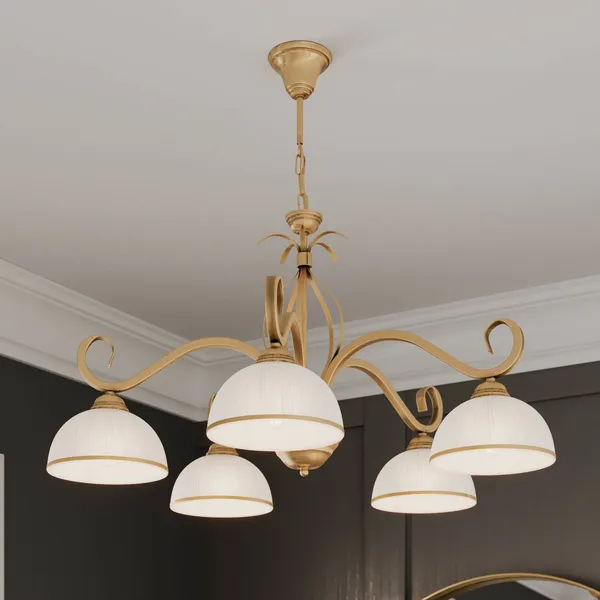 EMIBIG LIGHTING Lámpara colgante Wivara 5, 5 luces, dorada
