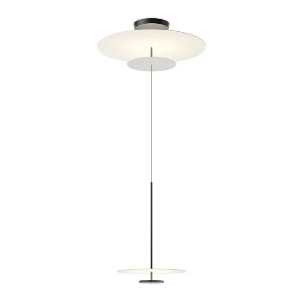 Lámpara colgante LED Vibia Flat 3 luces Ø 90 cm gris L1