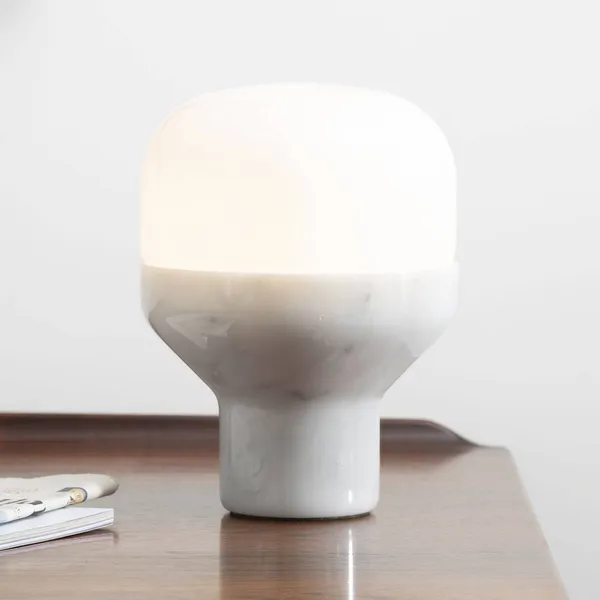 Martinelli Luce Delux mesa 22cm mármol blanco