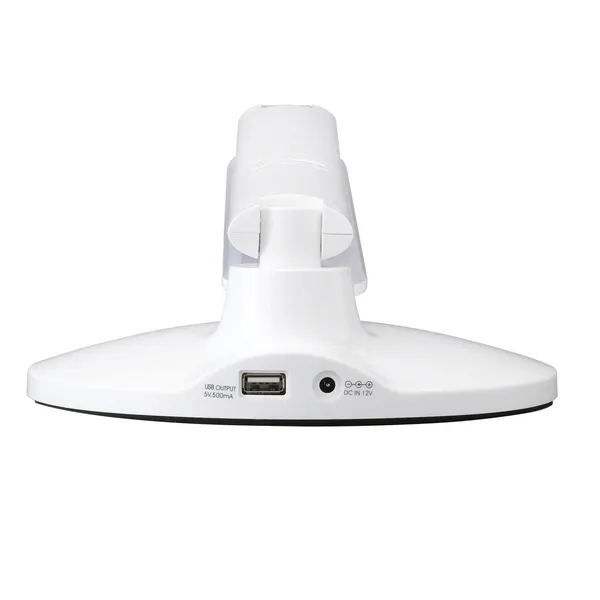 Aluminor Lámpara de mesa LED Success con reloj, blanco