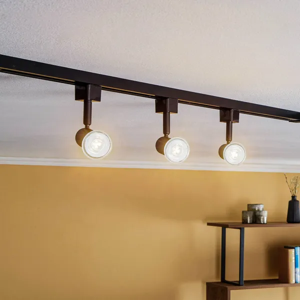 Prios Okko Sistema de riel monofásico 1 luz negro 3 luces