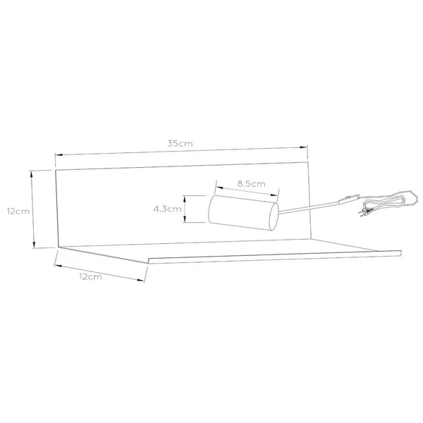Lucide Práctico aplique de pared Sebo de metal negro