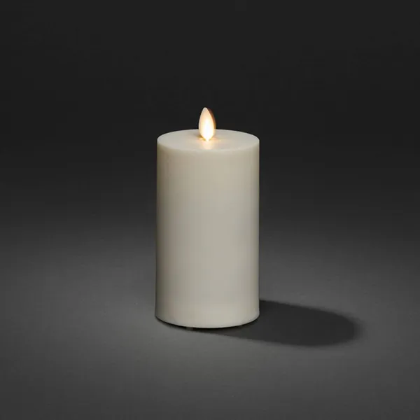 Konstsmide Christmas Vela LED IP44 blanco crema lisa Altura 18cm
