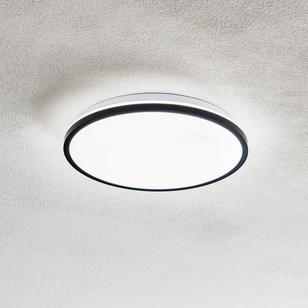 Briloner Lámpara de techo LED Lana, efecto retroiluminado Ø28 negro