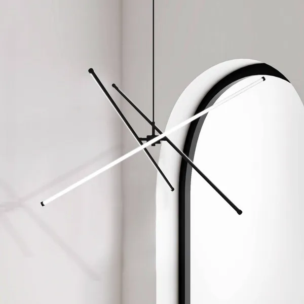 Viokef Lámpara colgante LED Sandy, longitud 90 cm, negro, metal