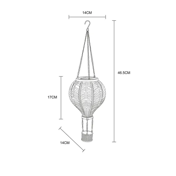 Lámpara LED solar 36136B Globo aerostático, colorido, plástico