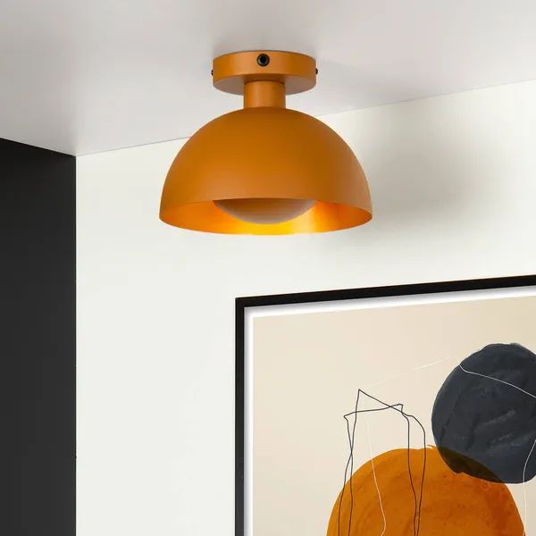 Lucide Plafón Siemon de acero, Ø 25 cm, amarillo ocre