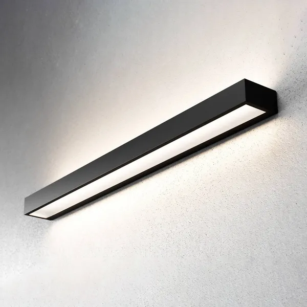 MCJ Mera aplique de pared LED, ancho 80 cm, negro, 3000K