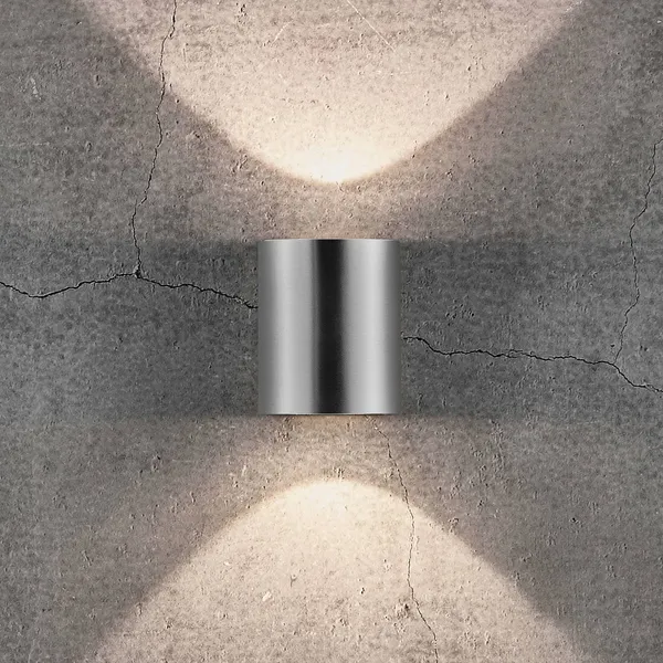 Nordlux Aplique LED para exterior Canto 2, acero inoxidable, 10 cm, luz hacia