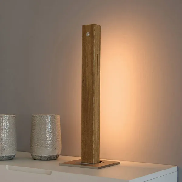 HerzBlut Leonora lámpara mesa LED roble aceitado