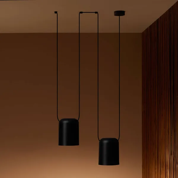 LEDS-C4 Attic Double cilindro Ø 15cm negro