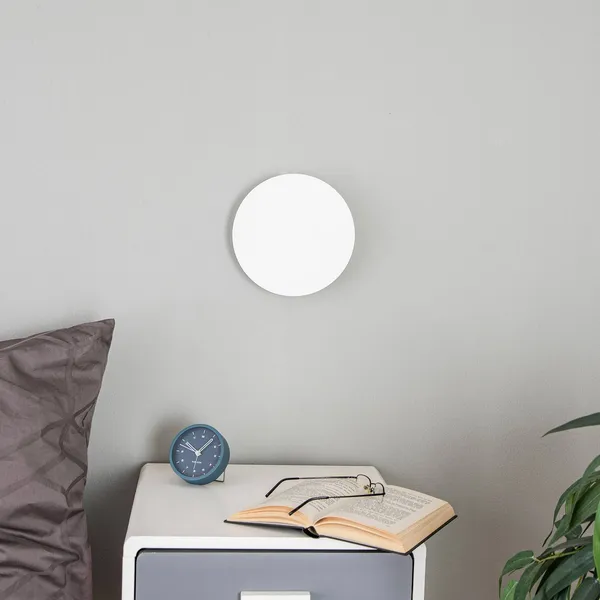 TK Lighting Aplique de pared Lunia New, blanco, Ø 20 cm