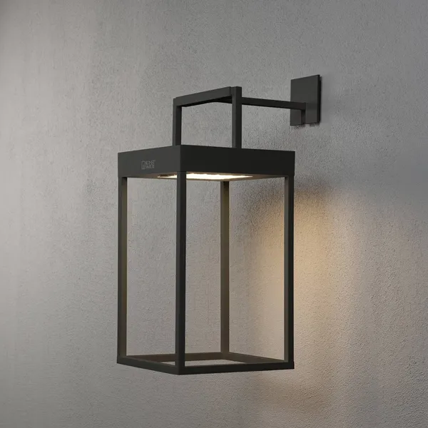 Konstsmide Lámpara LED solar Portofino, pared/mesa, negro