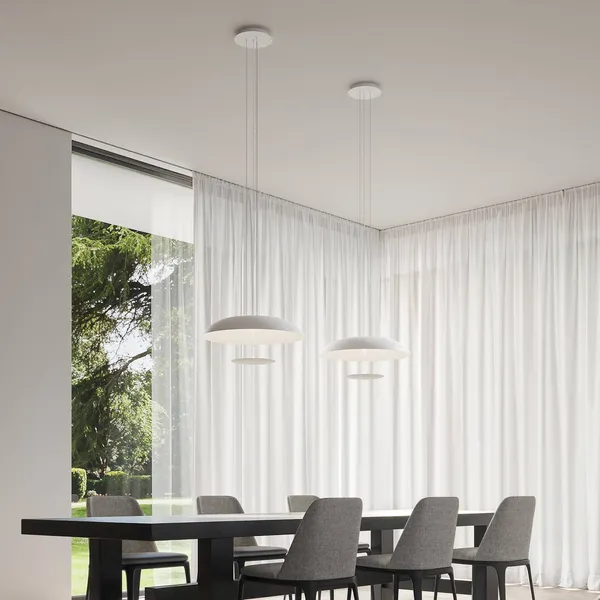 Lámpara colgante LED Karman BLANCO, Ø 60 cm, blanco, metal