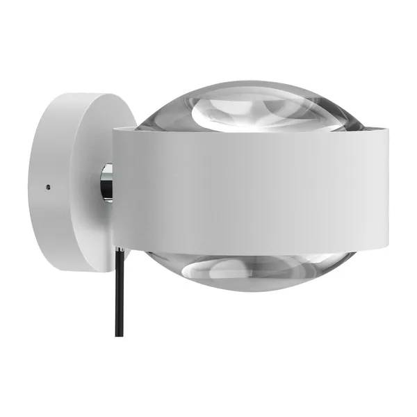 Top Light Puk Maxx Wall+ LED, lentes transparentes, blanco mate/cromo
