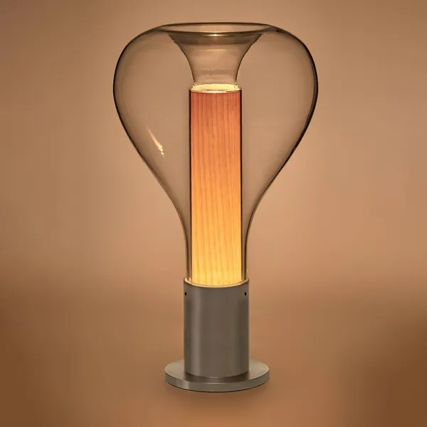 LZF LAMPS LZF Eris lámpara de mesa LED, aluminio/haya