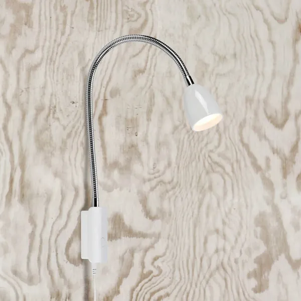 Markslöjd Aplique LED Tulip con cable y enchufe, blanco