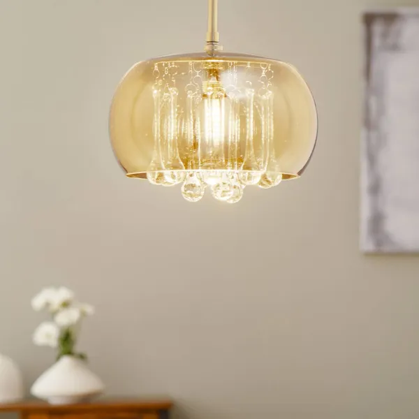 Schuller Valencia Argos Lámpara colgante LED con gotas de cristal Ø 22 cm