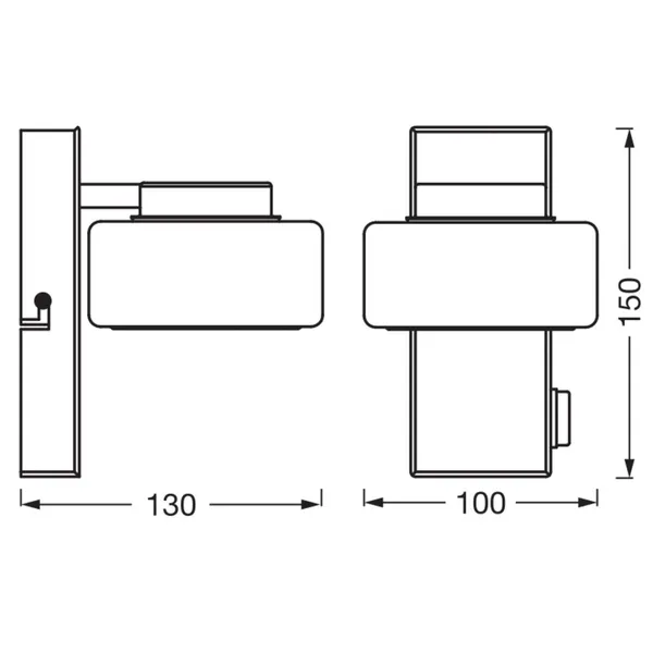 LEDVANCE Aplique de pared LED Orbis Flame, 1 luz, negro, IP44
