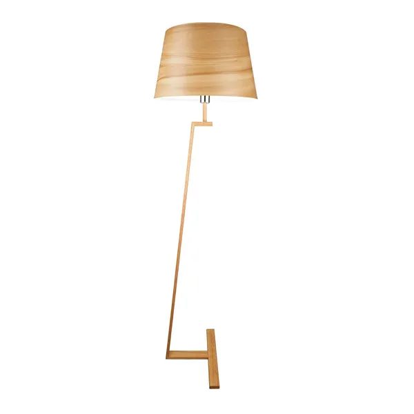 Aluminor Lámpara de pie Memphis LS chapado con madera real
