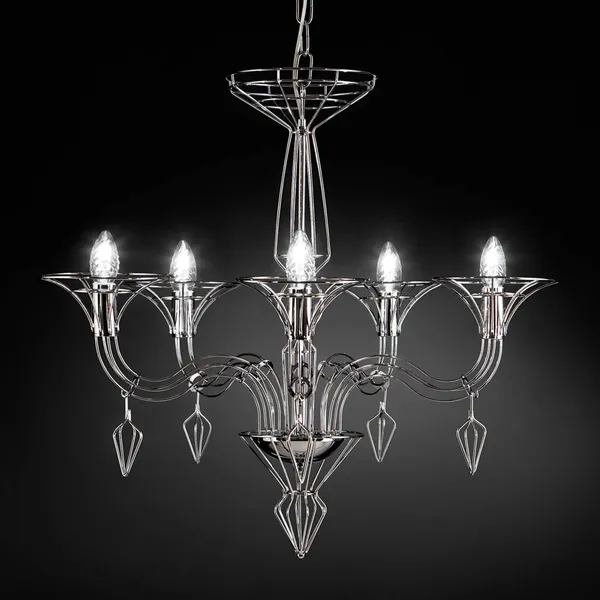 Metallux Lámpara de araña Dedalo 5 luces cromo