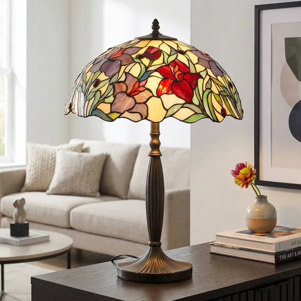 Artistar Lámpara de mesa Floral ATHINA, hecha a mano 62 cm