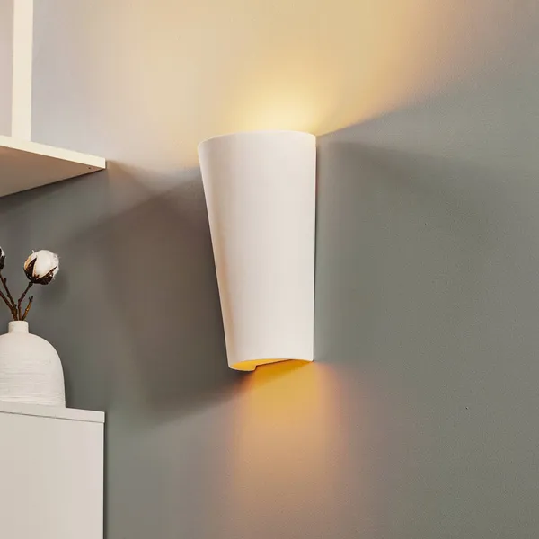 SOLLUX LIGHTING Aplique de pared «Ice up and down» de cerámica en color blanco