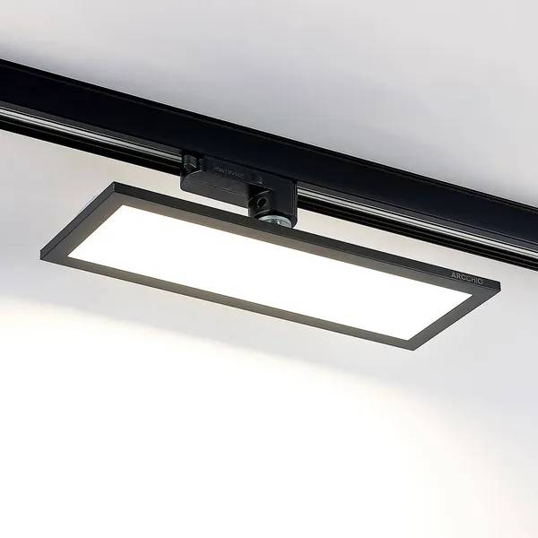 Arcchio Hairis panel LED trifásico, 30 cm, negro, 4000 K