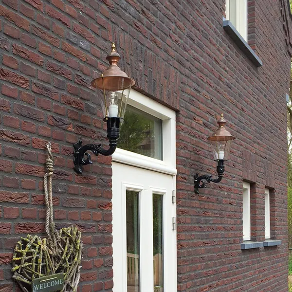 K.S. Verlichting Aplique de exterior Hoorn, portalámpara superior, negro