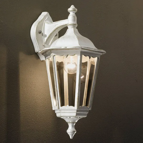 ORION Aplique de exterior Puchberg, colgante, blanco-oro