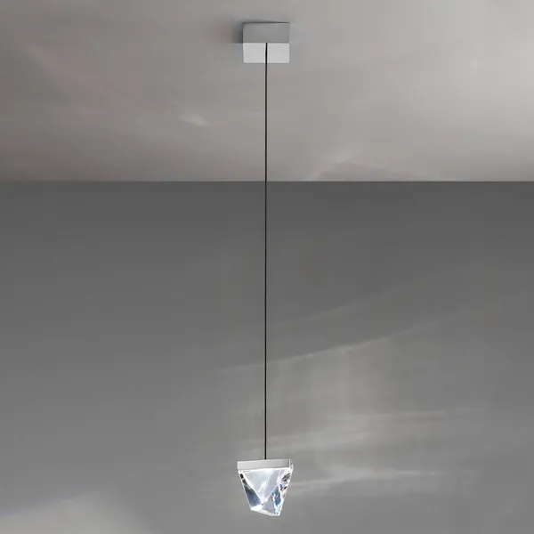 Fabbian Tripla colgante LED cristal aluminio