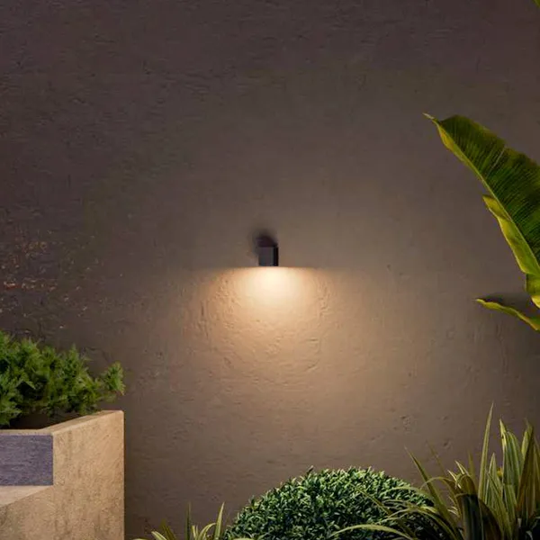Calex aplique de exterior GU10, downlight, altura 8 cm, negro