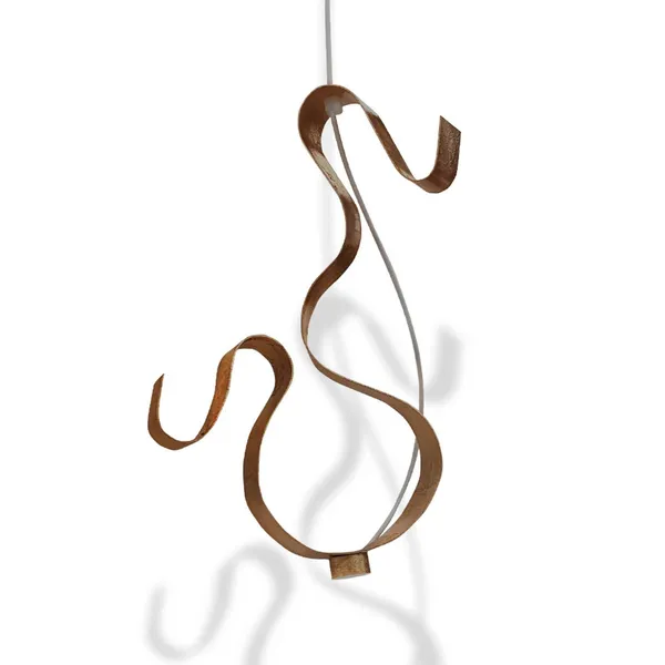 Knikerboker Curve colgante LED 1 luz pan de bronce