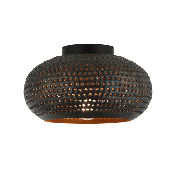 Freelight Lámpara de techo Fori, Ø 35 cm, marrón, metal