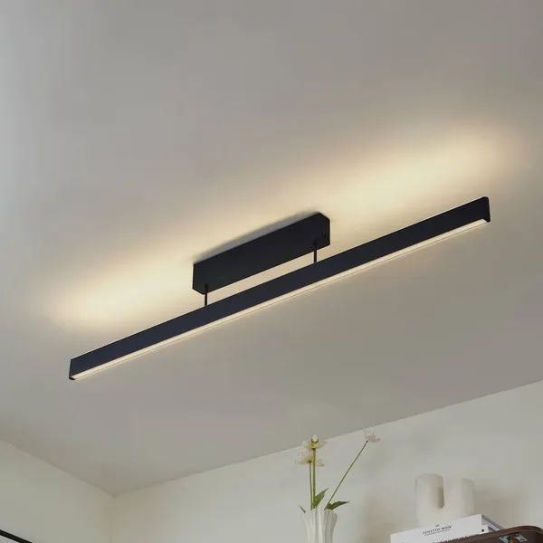 Plafón LED inteligente Lucande Mylosh, negro, CCT, Tuya