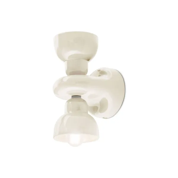 Ferroluce Aplique de pared Berimbau, crema, 2 luces