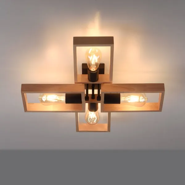 JUST LIGHT. GmbH Frame plafón de madera, 4 luces