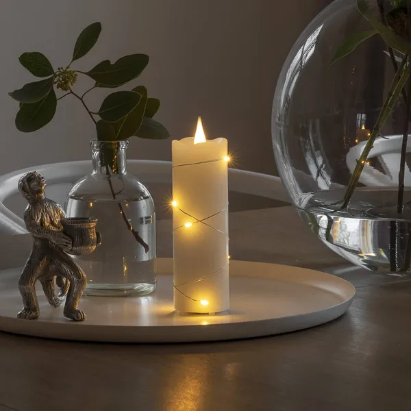 Konstsmide Christmas Vela de cera LED blanca Color de la luz blanco cálido 12,7 cm