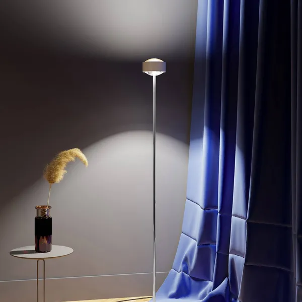 Top Light Lente LED Puk Maxx Eye Floor mate, blanco mate/cromo