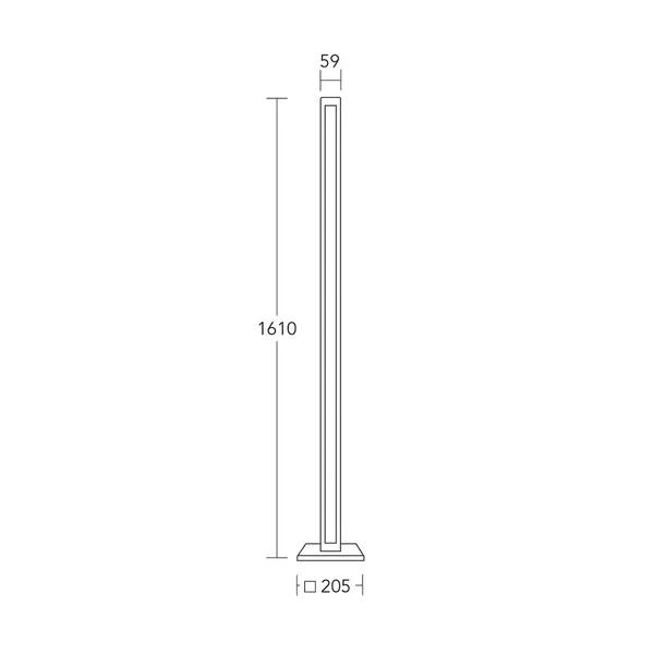 HerzBlut Lámpara de pie LED Karl G, madera/granito, atenuable