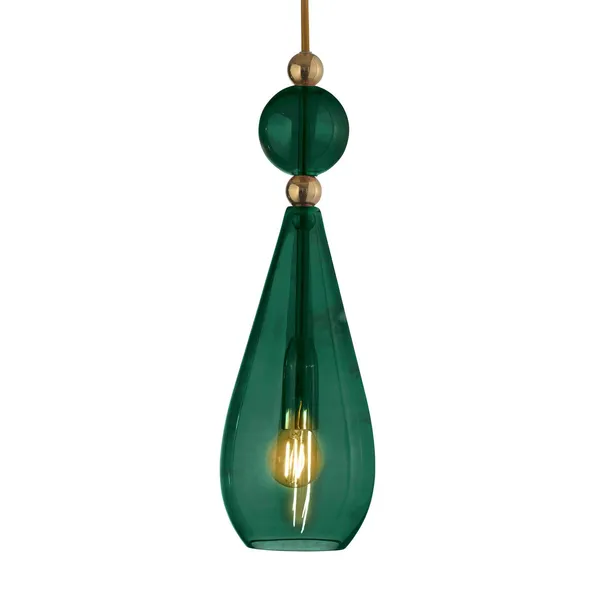 EBB & FLOW Smykke M Lámpara colgante dorada verde hiedra