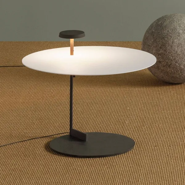 lámpara LED de suelo Vibia Flat 43 cm blanca, atenuable