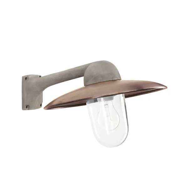 K.S. Verlichting Aplique de exterior Fabrique, aluminio/cobre, ancho 38 cm, IP44