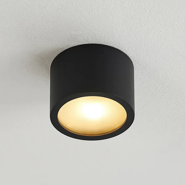 Arcchio downlight Nieva, G9, negro, redondo, Ø 10cm, metal