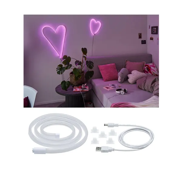 Paulmann tira LED Neon Colorflex USB 1 m rosa