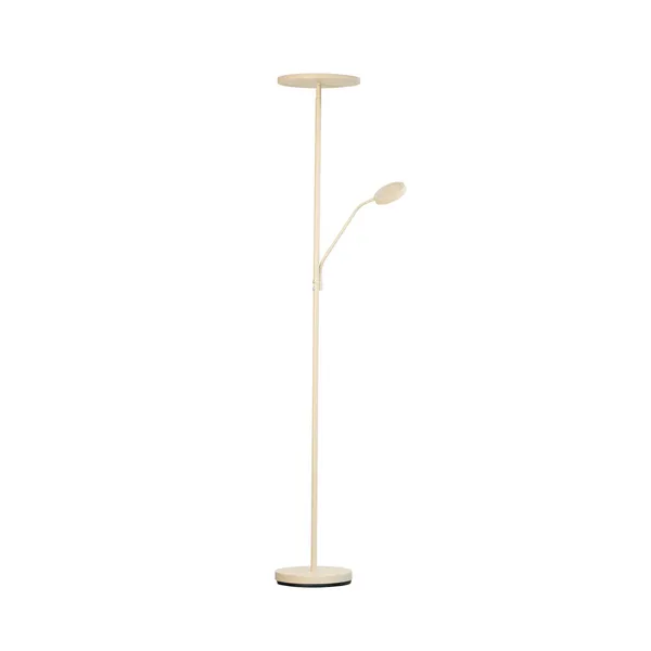 FISCHER & HONSEL Lámpara de pie LED Sorento, altura 182 cm, brazo de lectura, color arena