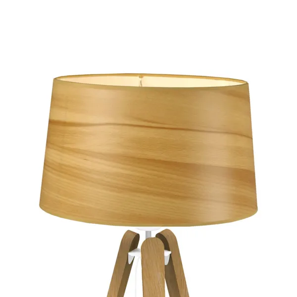 Aluminor Lámpara de mesa Essence LT, algodón efecto madera